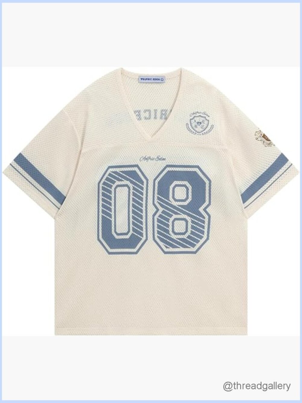 Oversized V-Neck Graphic Tee Y2K Streetwear Football Jersey